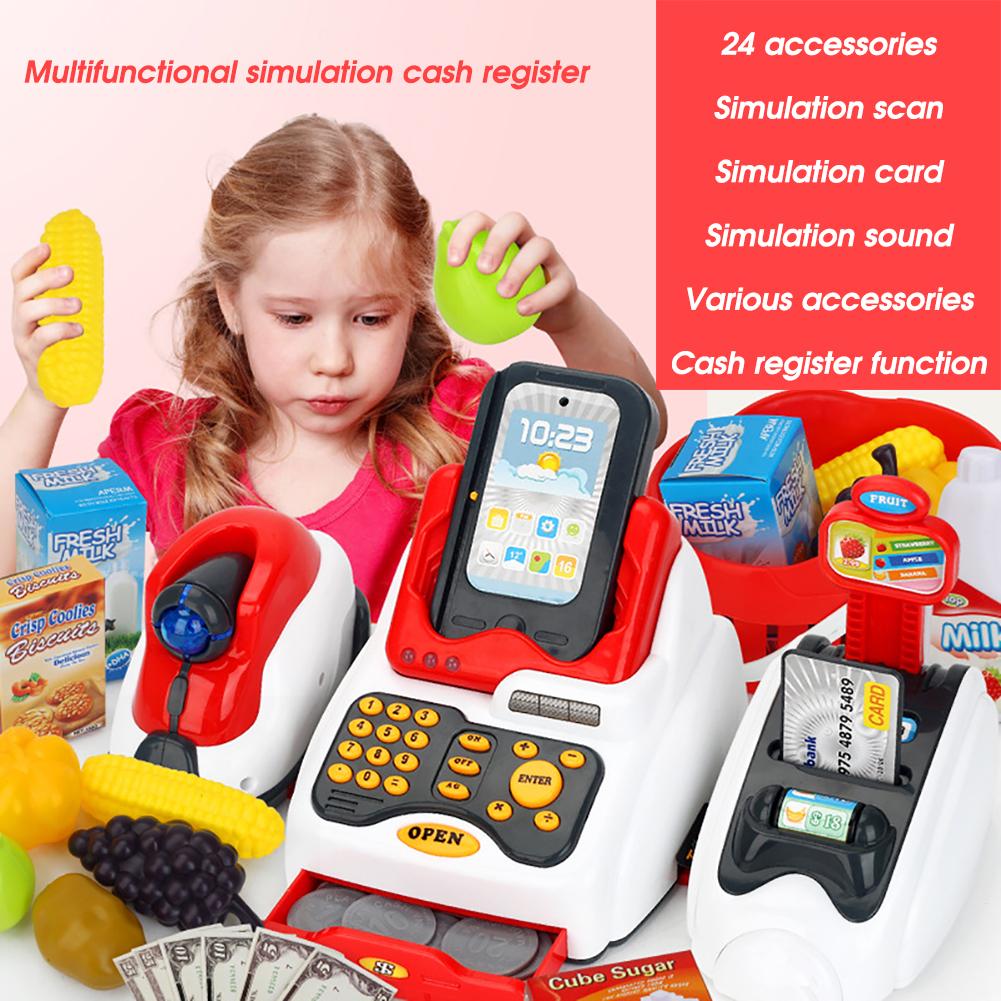 Supermarket Cash Register Set Pretend Play Educational Toys for Kids