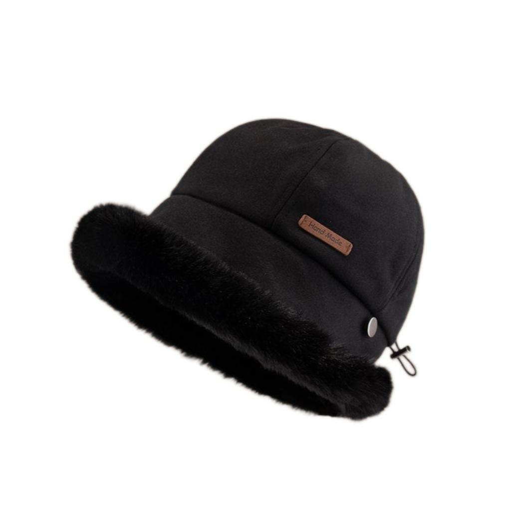 Autumn and winter new plush bucket hat women's plush thickened Internet celebrity knitted warm hat small face versatile Mongolian hat