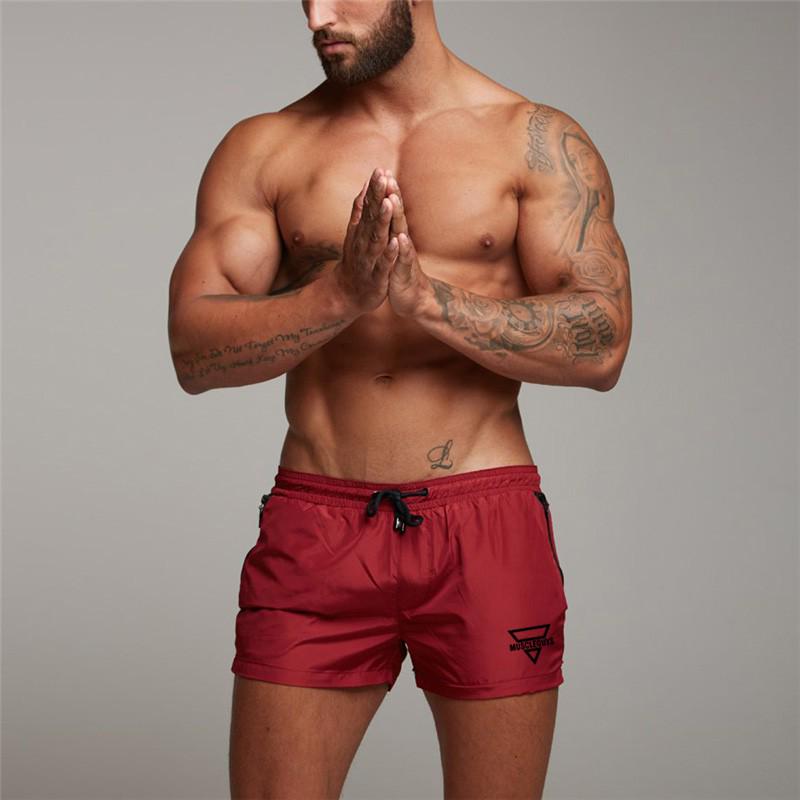Muscleguys Мужские баскетбольные летние шорты для плавания на пляже и тренировки, повседневные дышащие брюки для бега