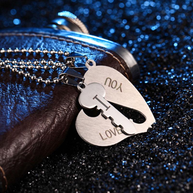 RUI RUI YU комплект ожерелья для пар с гравировкой «я люблю тебя сердце ключ» парные подвески ювелирные изделия из титановой стали