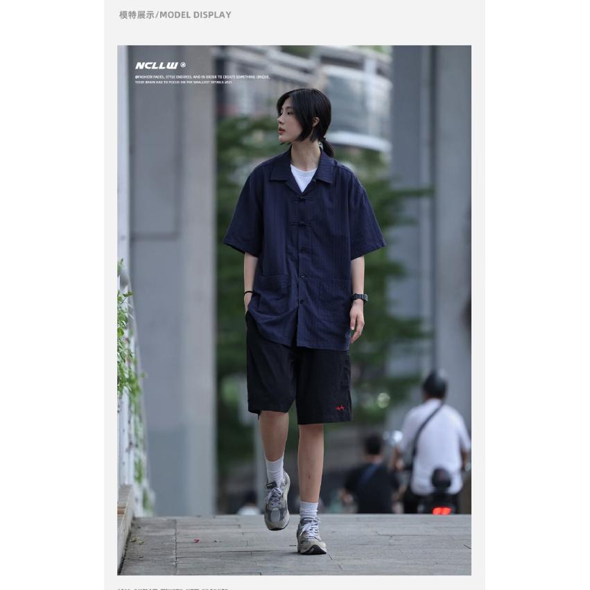 Летняя одежда мужская ретро повседневная рубашка студенческая свободная нишевая дизайнерская забавная новая мужская верхняя часть для ношения на открытом воздухе