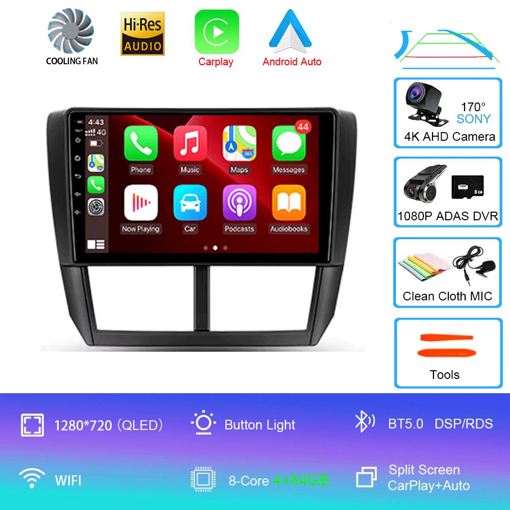 Car Radio Android 14 Multimedia Player For Subaru Forester 3 SH WRX 2007-2013 For Subaru Impreza GH GE 2Din 2 Din Head Unit DSP