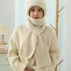 Autumn and Winter Padded and Thickened Hat Scarf One-piece Hat Solid Color Comfortable Warm Hat