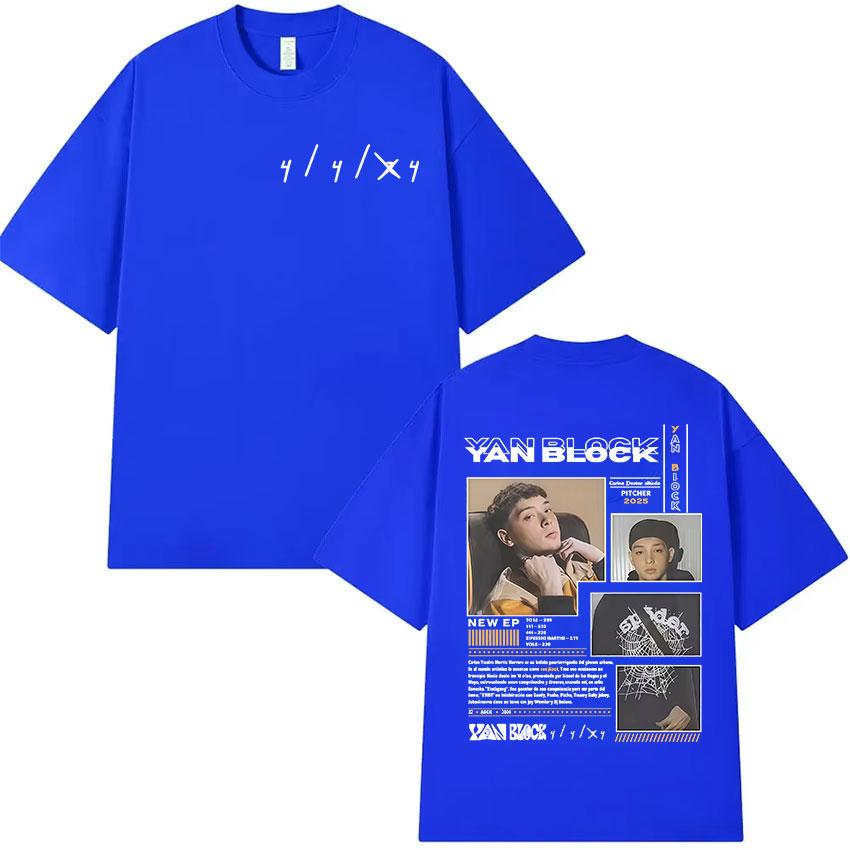 Rapper Yan Block Tour 2025 Album Graphic TShirt Men Hip Hop Gothic Short Sleeve Tshirt Vintage Oversized Cotton Tees Streetwear