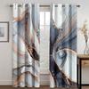 2pcs Modern Abstract Art Marble Textured Geometric Print Drape RodPocket Curtain Semi Blackout Curtains For Living Room Bedroom