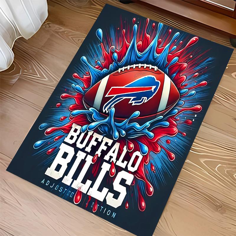 Buffalo Bill LOGO Print Area Rug - Soft, Washable Non-Slip Indoor Mat for Office Chairs, Living Room, Home Office Decorative Rug