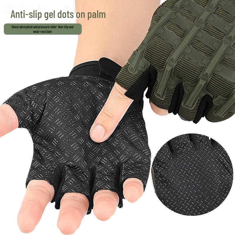 Unisex Half-Finger Tactical Gloves: Non-Slip, Breathable, Wear-Resistant for Outdoor Sports, Fitness, Cycling, and Mountaineering.