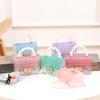 2024 New Pearl Handbag Single Shoulder Crossbody Bag Gilrs Jelly Bag Small Argyle Bag Silicone Chain Cross Body Bag