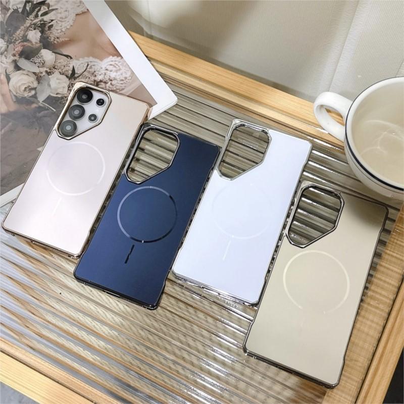 Matte Ultrathin For Magsafe Case for Samsung Galaxy S25 S24 S23 Ultra Magnetic Wireless Charging Plating Armor Cover