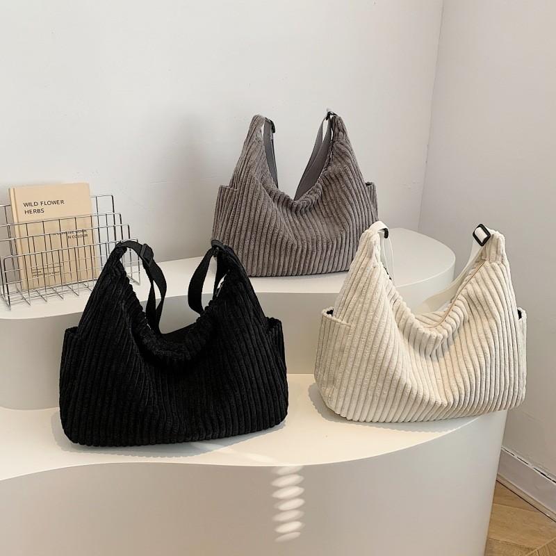 Stylish Korean Corduroy Tote Bag For Women With Large Capacity For Everyday Use