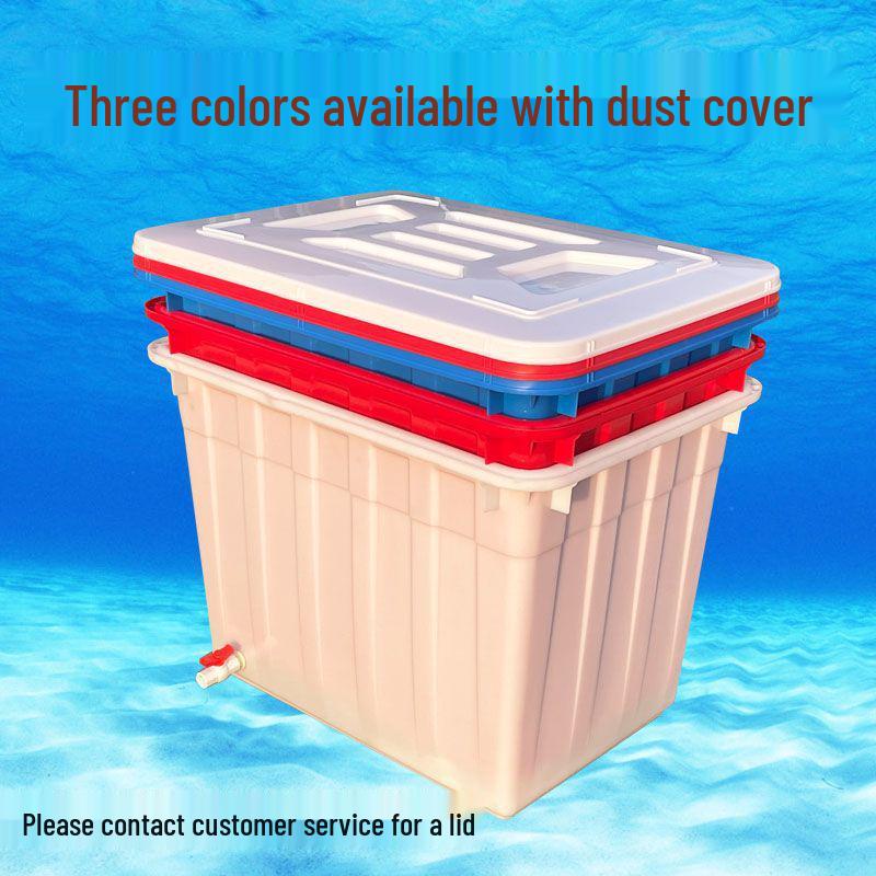 Durable Rectangular Aquaculture Tank with Drainage & Net Cover for Home Fish and Turtle Raising