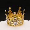 Ретро медный барочный торт украшения корона день рождения круглая детский головной убор для выступлений черная женская золотая корона