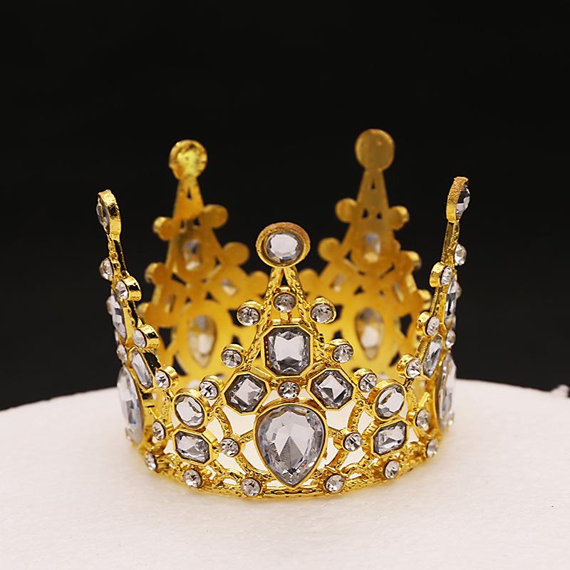 Ретро медный барочный торт украшения корона день рождения круглая детский головной убор для выступлений черная женская золотая корона