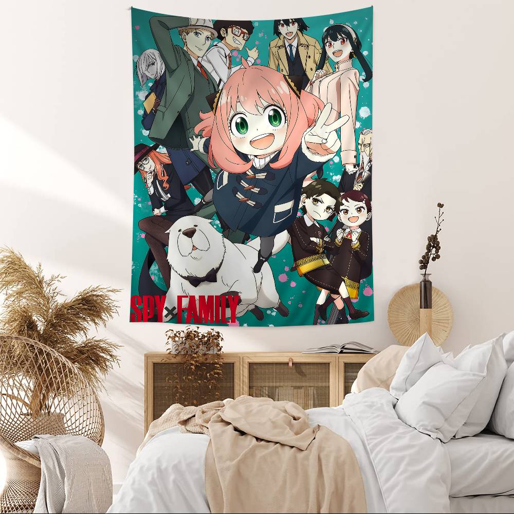 Popular Spy X Family Comedy Anime Anime Tapestry Hippie Flower Wall Carpets Dorm Decor Cheap Hippie Wall Hanging