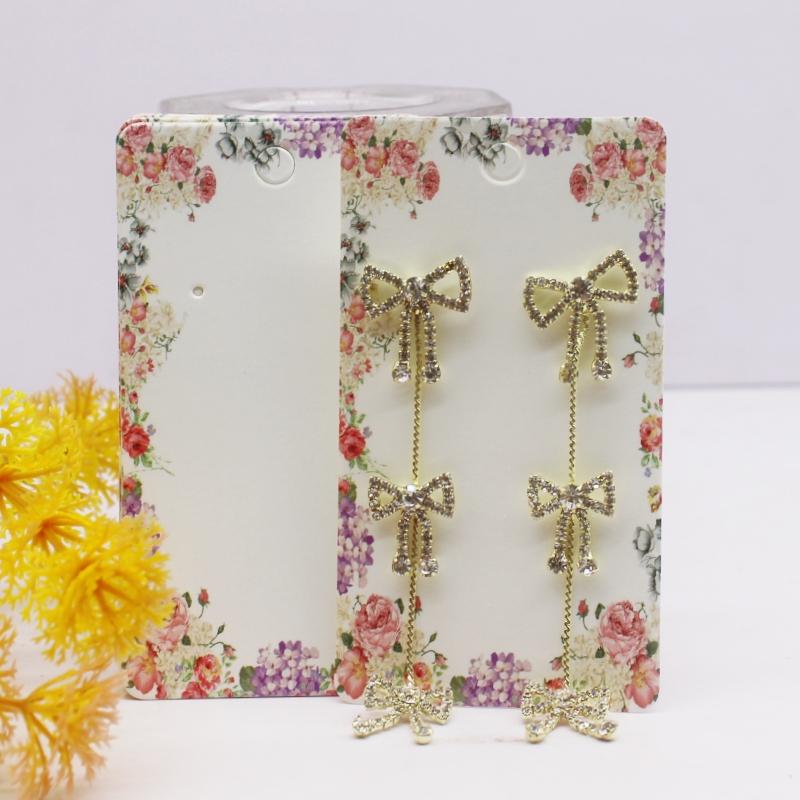 50pcs 5x9cm Earrings Cards Paperboard Jewelry Newest Arrived Popular Display Cardboard Hot Sale Fashion Design Delicate Cards