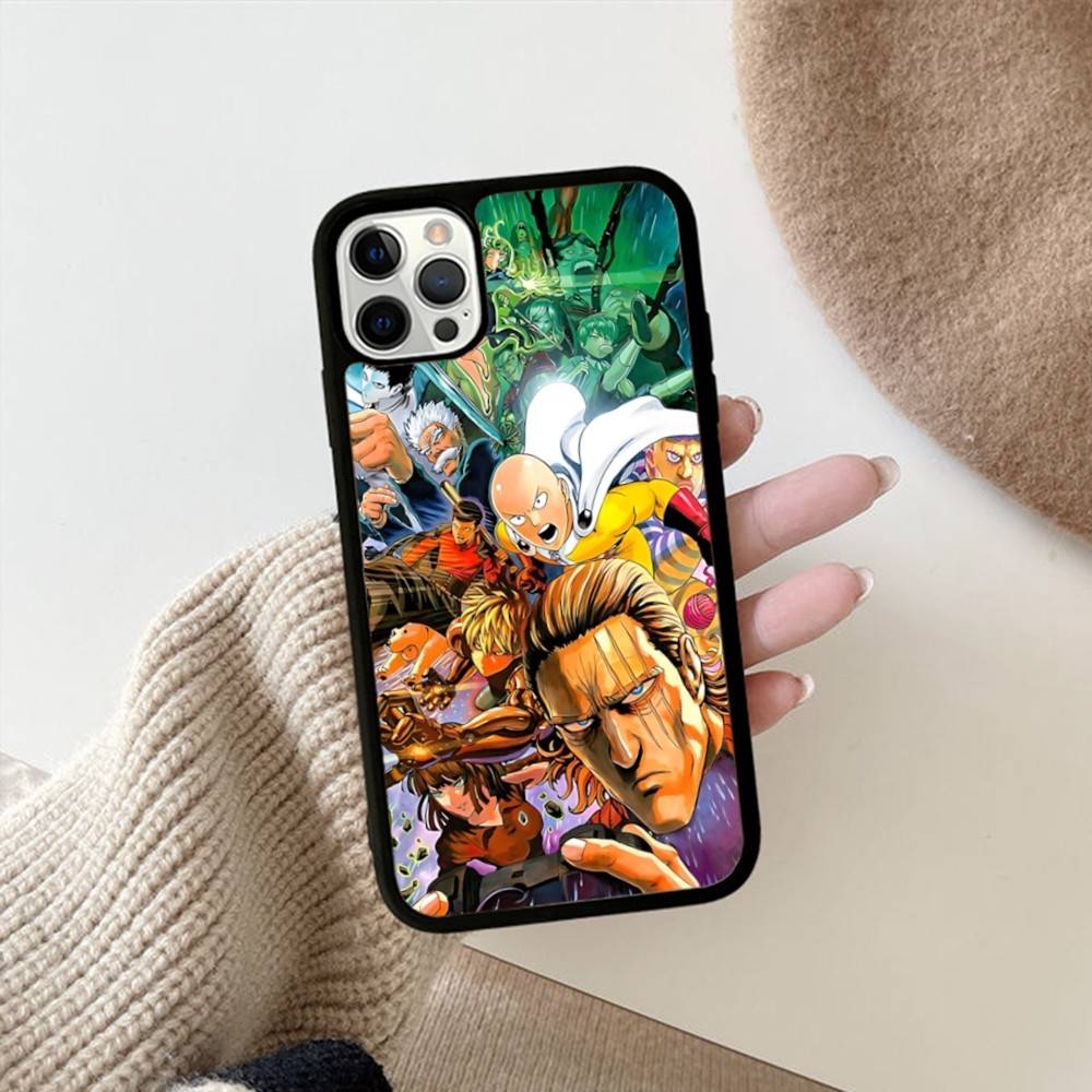 Аниме Японский Классический ONE P-PUNCH-MANS Чехол для Телефона Для IPhone 17 16 Pro Max 11 12 13 14 15 Жесткий ПК+ТПУ Подставка Задняя Крышка