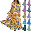 Women's Casual Loose Bohemian Floral Print Short Sleeve Dress