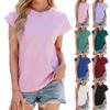 2025 Spring and Summer New Solid Color Round Neck Loose Women Short-sleeved T-shirt Top