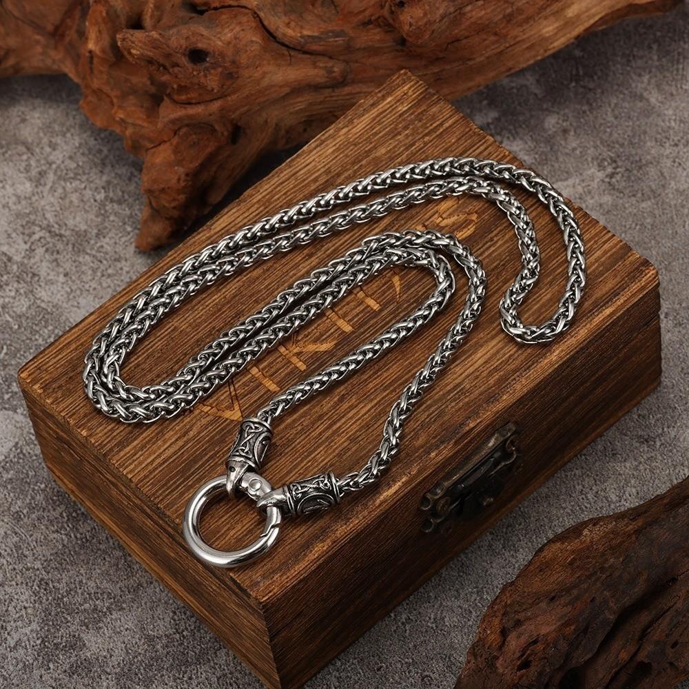 Circle Buckle Dragon Bone Chain Necklace Zinc Zinc Alloy Ethnic Style Choker Gift Viking Necklace Daily