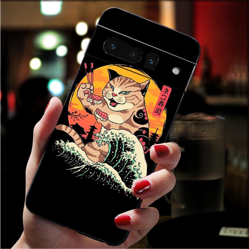 Чехол для телефона Google Pixel 8 7 Pro 7a 6A 6 Pro Pixel 8A 4A 3A 4 XL Pixel 5 6 4 3 3A XL в японском стиле Art Wave Case