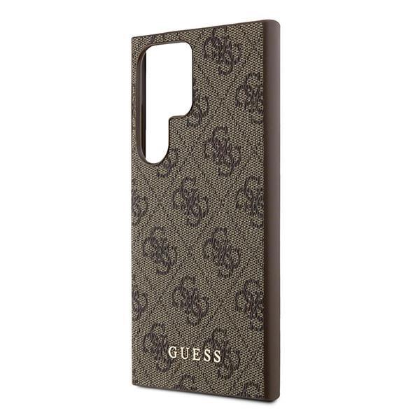 Guess 4G Metal Gold Logo Case For Samsung Galaxy S24 Ultra - Brown
