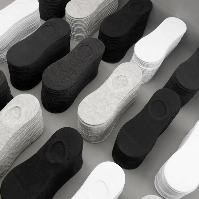 10 пар / лот носки до щиколотки летние кроссовки носки унисекс черный/белый/серый дышащие однотонные невидимые впитывающие пот