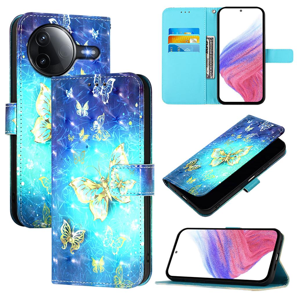 Для Xiaomi Poco F7 Ultra 5G/Xiaomi Redmi K80 5G/Xiaomi Redmi K80 Pro 5G/Xiaomi Poco F7 Pro 5G Кожаный чехол С печатью рисунка Кошелек Подставка Мобильный чехол