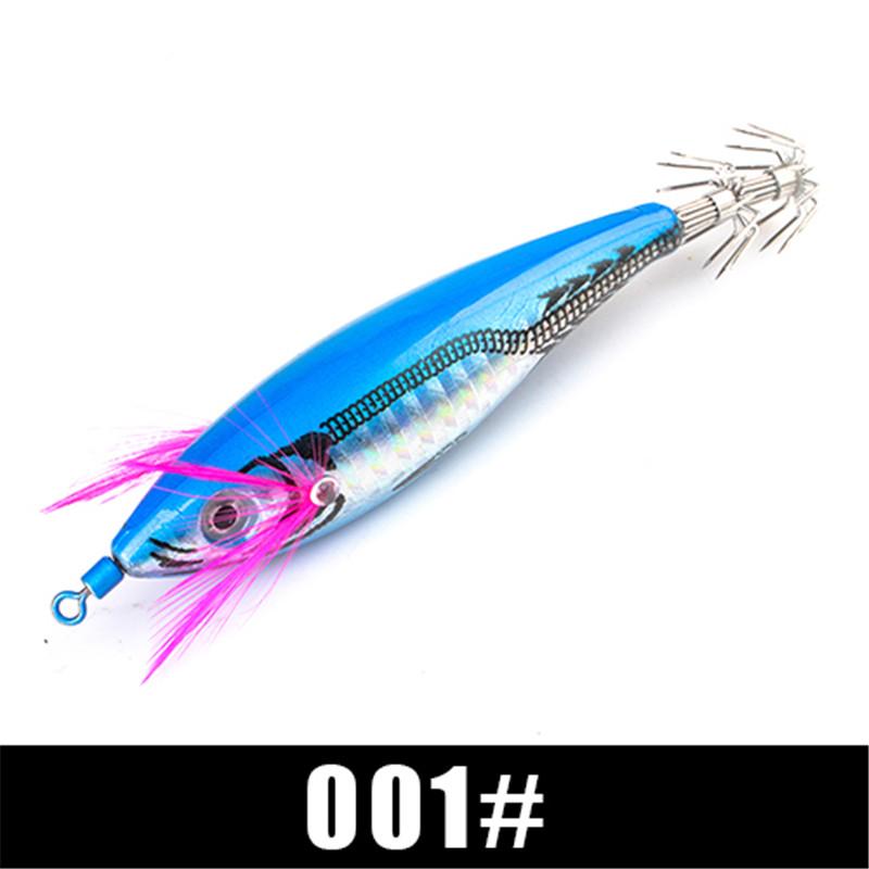 FTK 1pcs/4pcs Squid Bait Bait Shrimp Bait Swaying Luminous Squid Hook Light Fishing Tackle Fixture