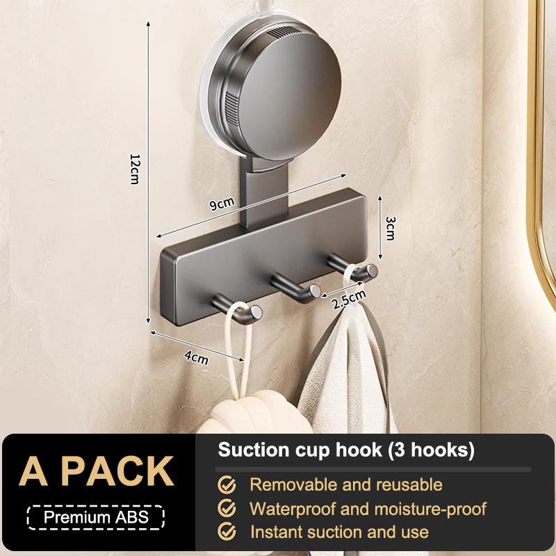 Крючки на присосках Настенная полка для хранения без сверления Для пальто, одежды и полотенец Экономия места Высокая грузоподъемность