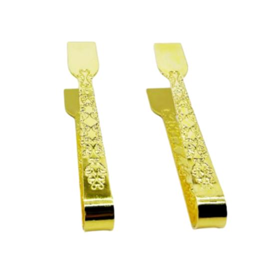 1/2/4 шт. Винтажные металлические щипцы для угля с позолоченной гравированной ручкой, многоцелевой зажим для благовоний, аксессуары для благовоний