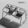 Stainless Steel Double Compartment Pet Feeding Bowl Slanted Anti Cervical Spondylosis For Cats And Dogs Dual Use Feeder