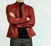 Red Men's Jacket Stylish Genuine Lambskin Leather Handmade New Biker Motorcycle