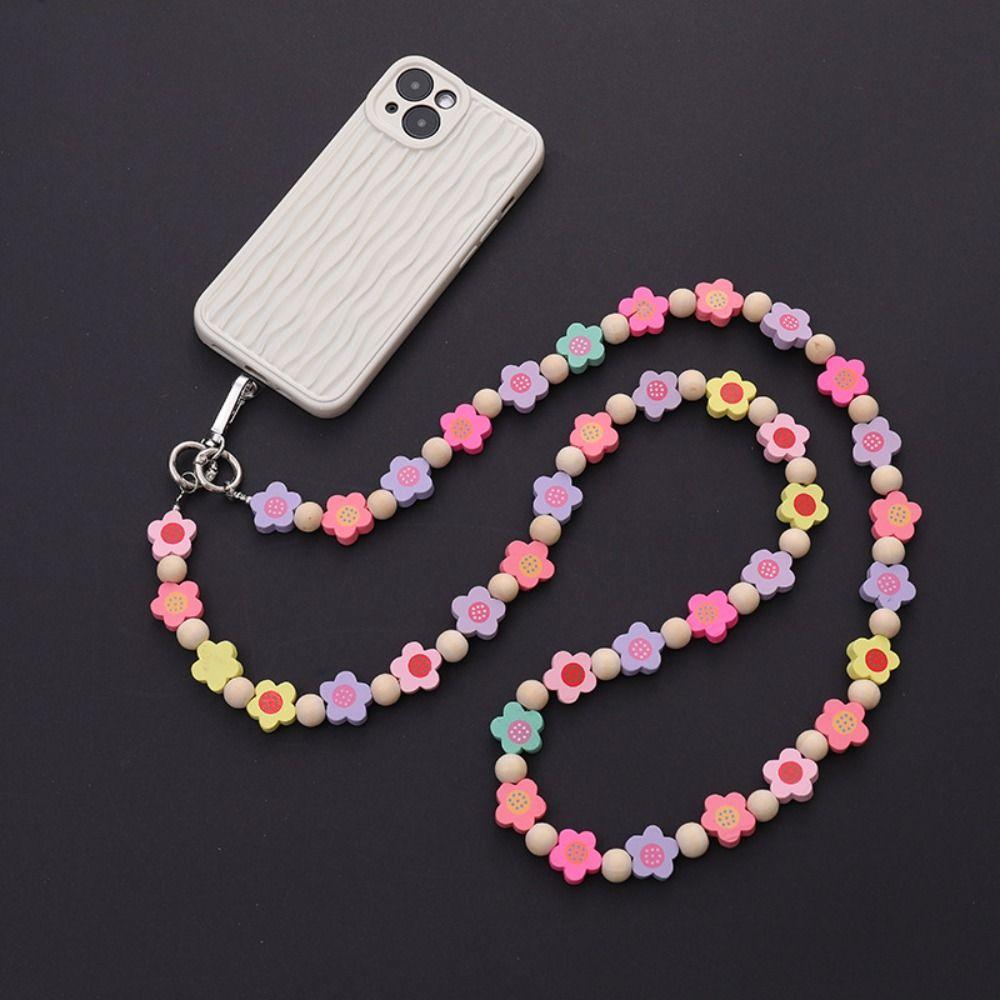 Брелок для ключей с бусинами, шнур для телефона, 120 см, шнур для подвешивания на шею, портативный телефон, цепочка, ремешки, аксессуары для телефона