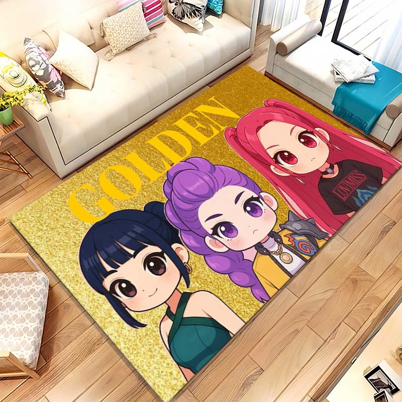 K-Pop Охотники на Демонов Золотые Мальчики Саджа Коврик для Гостиной Нескользящий Мягкий Ковер для Спальни Игровой Комнаты Дивана, Домашний Декор Придверный Коврик