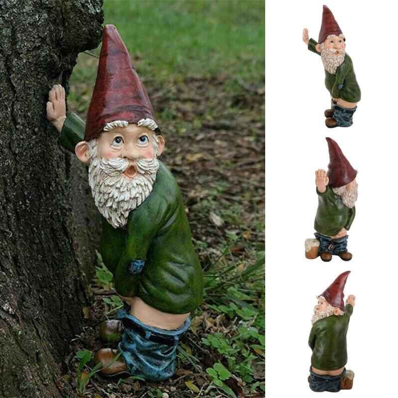 Креативная непослушная статуэтка гнома для сада, яркая полимерная статуэтка гнома для двора, уличная декоративная скульптура