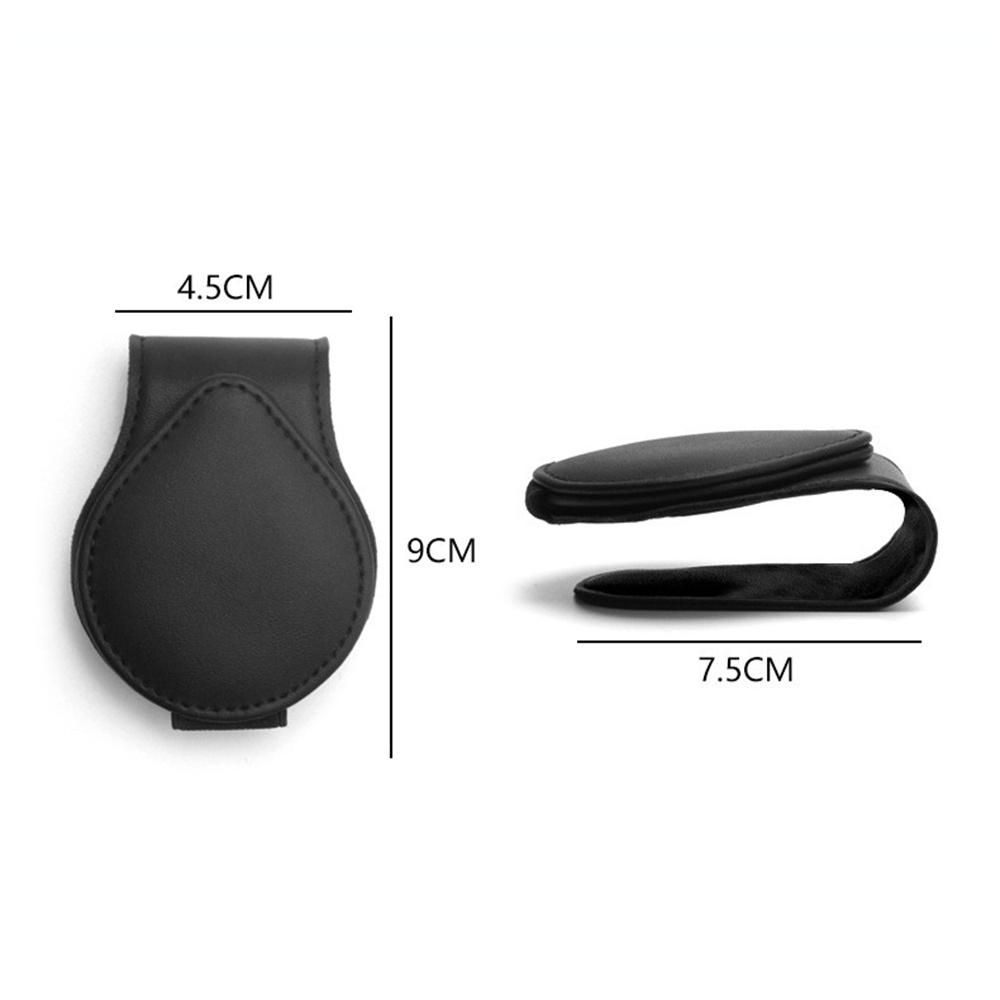 Черный кожаный солнцезащитный козырек для автомобиля держатель для очков, солнцезащитных очков, карт, билетов клипса 9*4,5 см