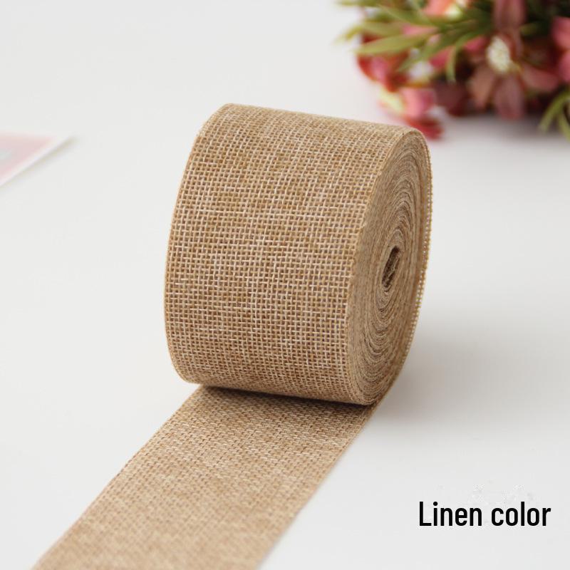 Свадебный декор своими руками: Цветная лента, имитирующая лен, рулон из полиэстера 5 см