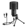 FIFINE USB Condenser Microphone, PC Microphone, PlayStation Microphone, Unidirectional, with Earphone Output, USB-A/C Splitter Cable, Pop Filter, One-