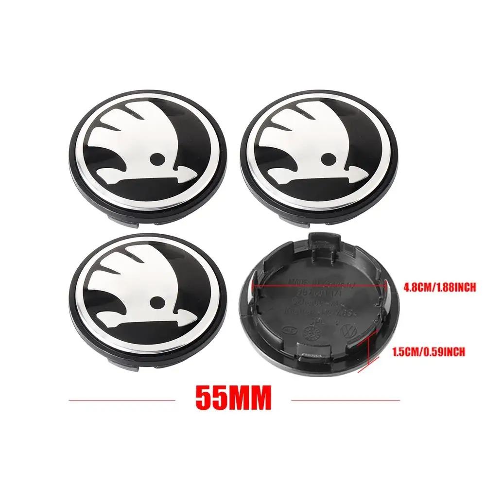 4pcs Set 55/65mm Car Original Wheel Center Hub Caps for Skoda Roomster Octavia Rapid Fabia Yeti Superb RS Scala VII Karop Kamiq ulsh63