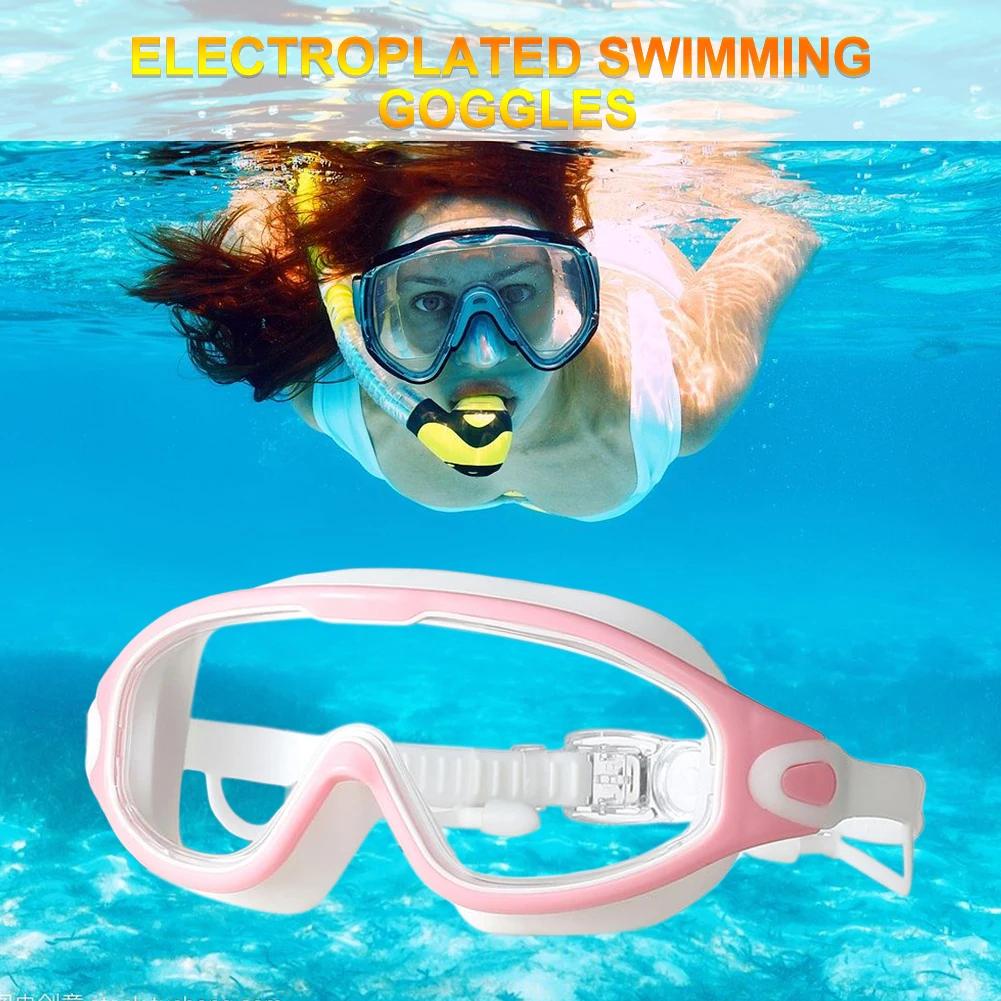 Swimming Goggles for Adult Men Women Diver Glasses Waterproof Anti Fog Flat Light Swim Goggles Big Frame Swimming Accessories