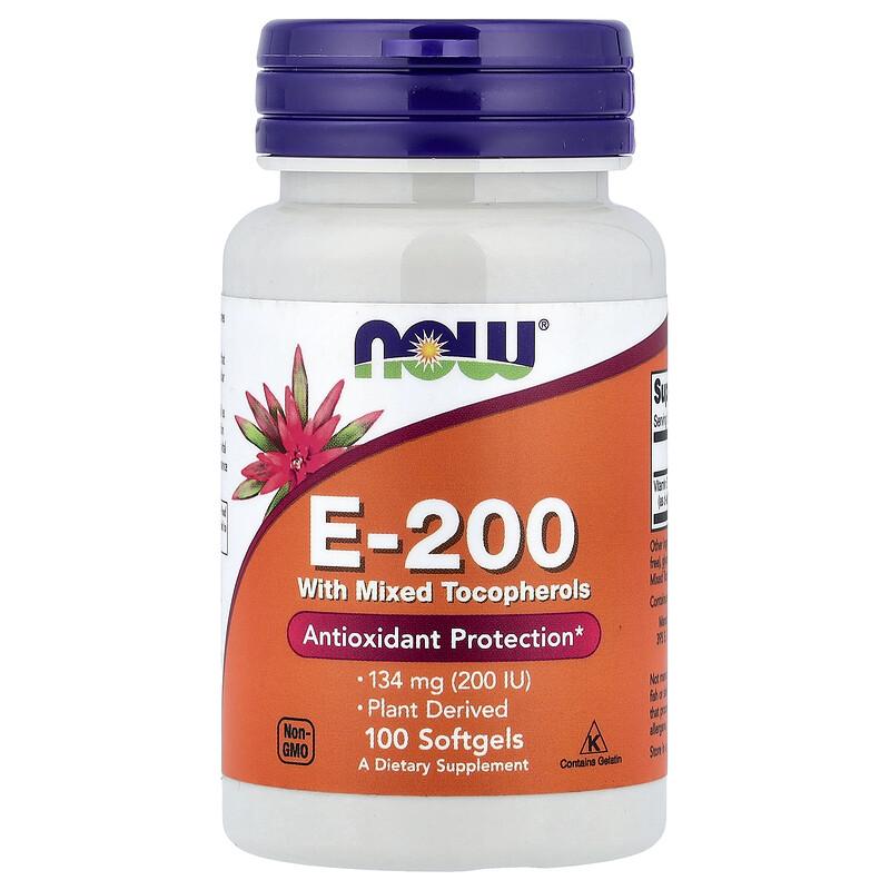 E-200 with Mixed Tocopherols, 134 mg (200 IU), 100 Softgels