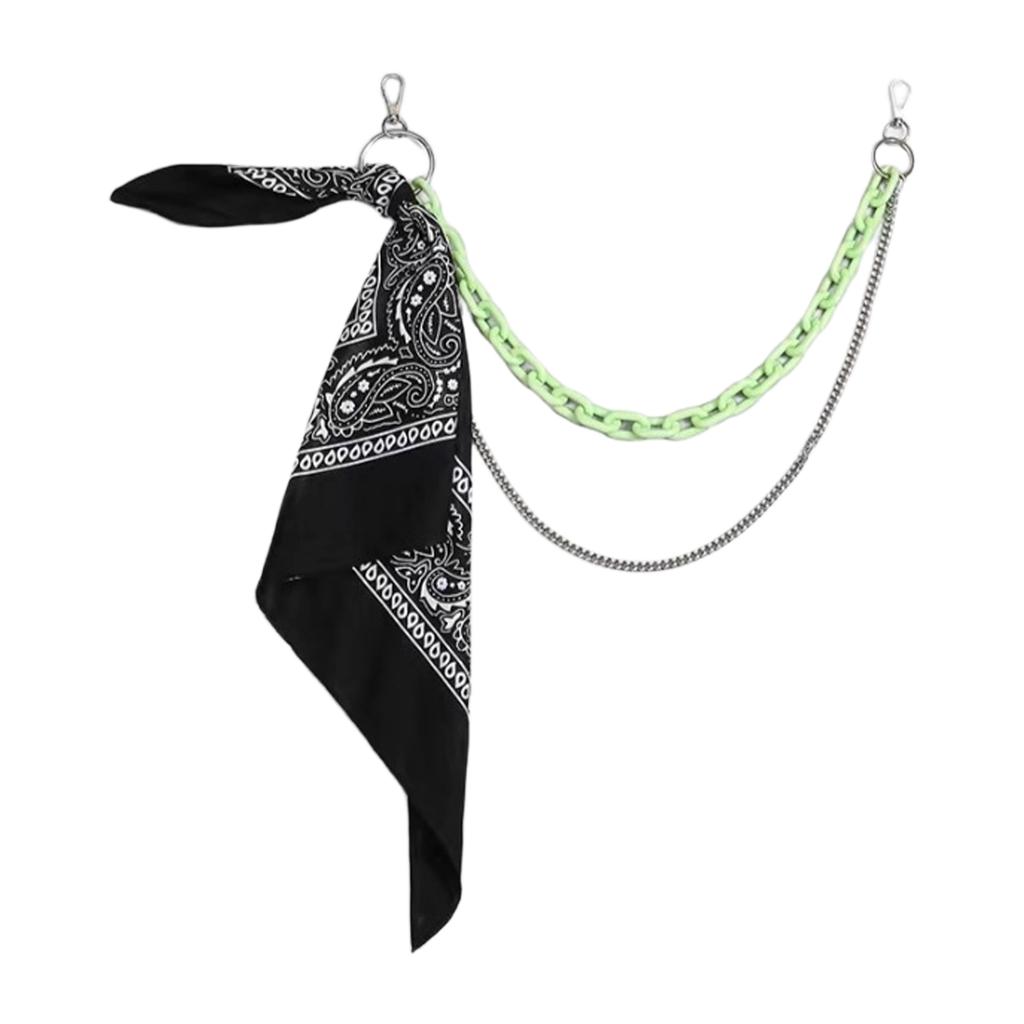 Флуоресцентный цвет Хип-хоп поясная цепь Цветок Бандана Поясной шарм Уличная цепь для брюк Цепь для джинсов Цепь для брюк Цепь для кошелька