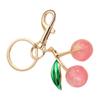 Sparkling 3D Cherry Charm Keychain Accessory Fashionable Fruit Shape Key Rings Portable Bag Decoration for Women