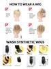 Synthetic Wig  Black Messy Bun Elastic Drawstring Bb Clip Loose Wave Big Curly Bun 8 "short Synthetic Ponytail Extension Bun for Use by Women