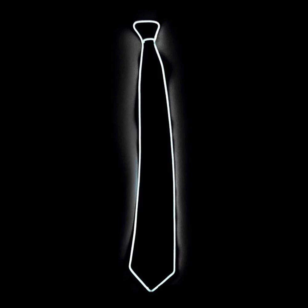 LED Light Up Tie, Glowing Tie, Light Up Tie, Luminous LED Tie, Adjustable Flashing LED Light Up Tie, Funny Light Up Tie for Men, Novelty Tie (White)