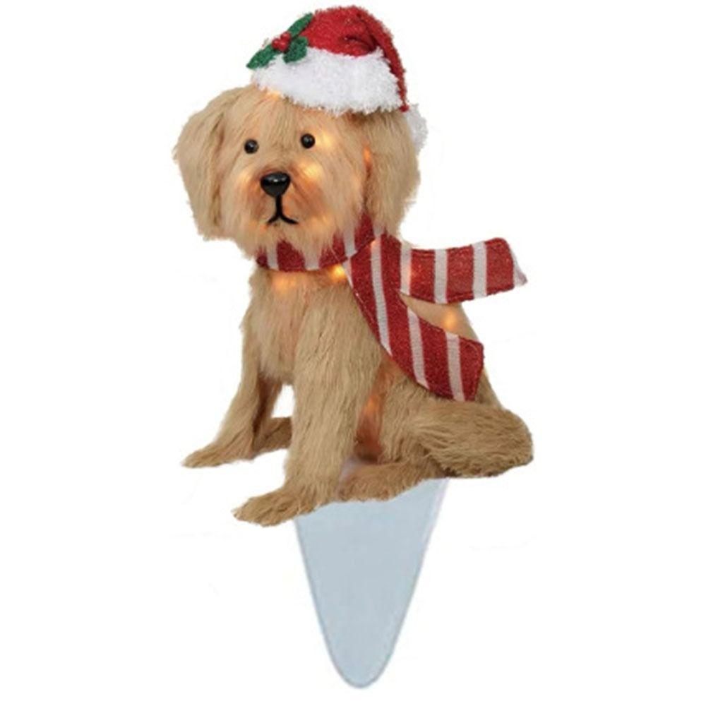 New Realistic Christmas Light-Up Ornaments Acrylic Creative Yard Sculpture Light With Light Christmas Dog Light String