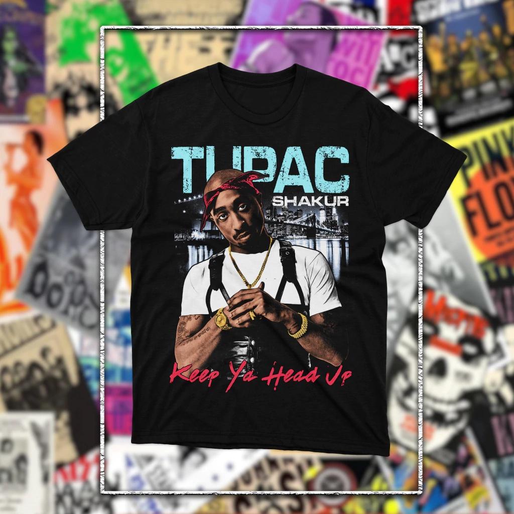 Графическая футболка унисекс с изображением рэпера Тупака 2Pac 2026 Модная унисекс футболка унисекс с круглым вырезом 100% хлопок с коротким рукавом Y2k Популярная оверсайз винтажная футболка