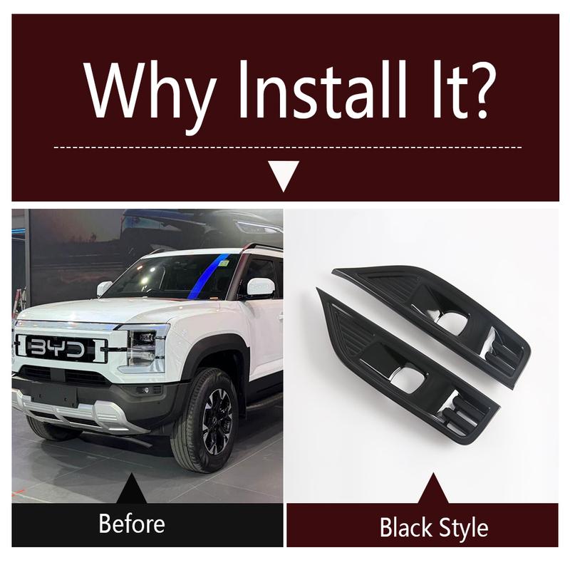 Накладка на крышку бака для топлива / Накладка на противотуманную фару / Накладка на зеркало заднего вида Для BYD SHARK 2024 2025 Черный / Аксессуары под карбон