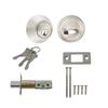 Door Knob with Lock Stainless Steel Front Door Lock Set Single Head Copper Lock Core 3-bar Locking