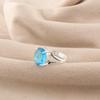 Швейцарский голубой топаз Драгоценный камень 925 пробы Стерлинговое серебро Ручная работа Дизайнерское кольцо Для девушки RR-75-13
